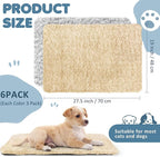 6 Pack Self Warming Cat Pads 19 x 28 Inch Self Heating Dog Cat Mats Extra Warm Thermal Pet Bed Washable Pet Crate Bed Mat Blanket Removable Cover Non Slip for Indoor Outdoor Pets (Grey Beige)
