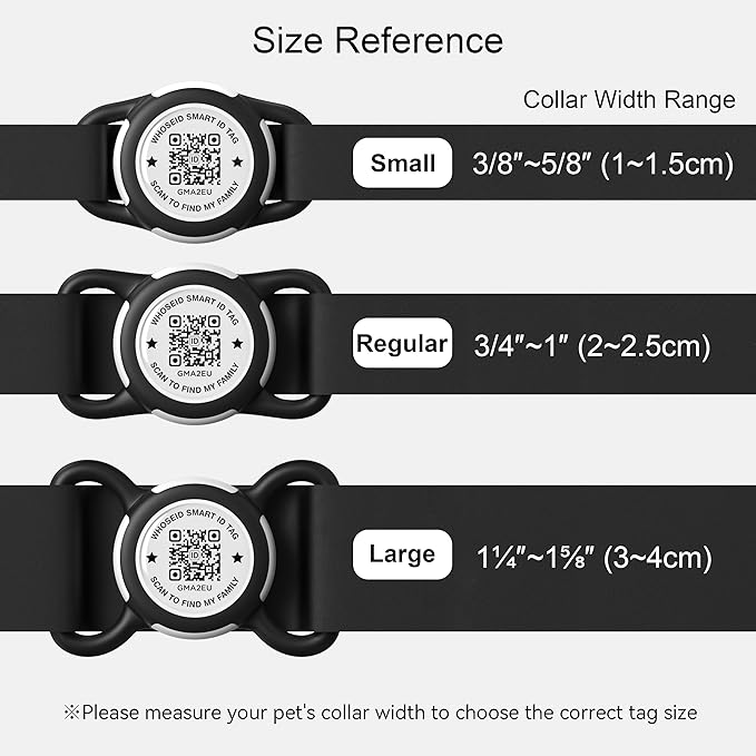 QR Code Airtag Holder, Scan QR Code Send Location Alert Email, Waterproof Full Body Protection Anti-Lost Air Tag Case, Airtag Accessories for Dog, Cats, Collar, Backpack (Pink, Regular)