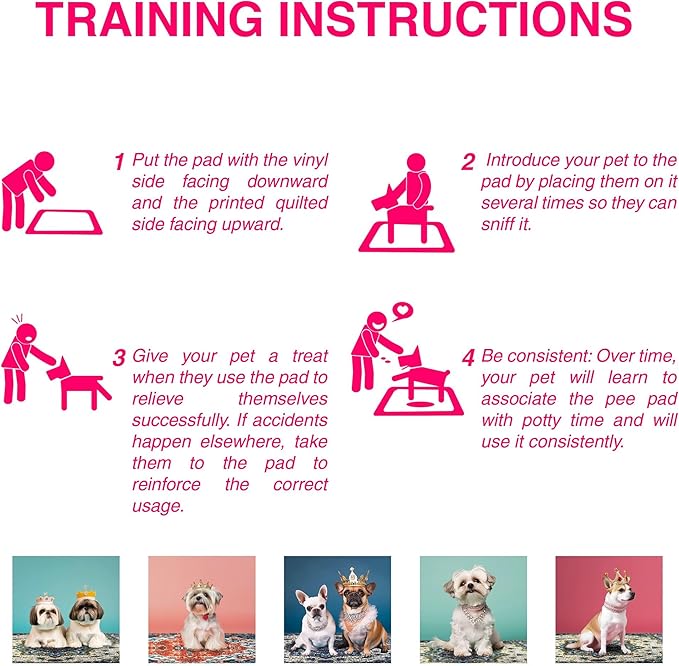 PUPIBOO Washable Pee Pads for Dogs and Cats - Super Absorbent Reusable Puppy Training Pads - 100% Waterproof, Leak-Proof & Non-Slip Whelping Pads for Pet Housebreaking