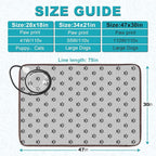 Extra Large Dog Heating Pad, 47x30 in, Grey, Heat Mat for Dog, Waterproof Heated Dog Bed, Whelping Heat Pad, Dog Beds for Indoor Dogs