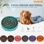 Green Slow Feeder Maze Puzzle Bowl - Large Dog Non Slip Food Feeding Dishes, Interactive, Bloat Stop, Choking Prevention
