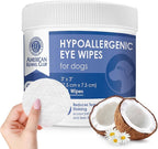 AKC Pet Eye Wipes for Dogs & Cats – Tear Stain Remover & Eye Discharge Cleaner – Hypoallergenic Grooming Wipes, 100 Count (Coconut Scent) AKC 3 * 3" PET Eye Wipes Coconut Scent 100 Count