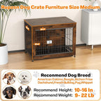 Dog Crate Furniture, Wooden Dog Crate 33in, Decorative Cage with End Table for Dog Indoor Kennel, High Anxiety Dog, Escape-Proof Locks for All Breeds