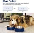 LIHONG Stainless Steel Dog Bowls for Small Medium Sized Dogs Non Slip,Insulated Dog Bowl,Pet Bowl for Food and Water,Rustproof(40oz,Blue)