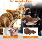 SKIPDAWG PETGEEK Flapping & Chirping Bird Cat Toy for Indoor Cats with Catnip, USB Rechargeable Motion Activated, Interactive Beating Wings Cat Toy, Hanging Flapping Bird for Cats (No Fly)