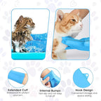 High-Density Silicone Pet Grooming Gloves with Enhanced Five Finger Design for Bathing, Massaging Dogs and Cats (Blue)