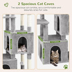 Globlazer Cat Tower for Indoor Cats, Heavy Duty Cat Trees for Large Cats Adult Big Cats Maine Coon Cat Tree Tower with Scratching Post, Extra Large Top Perch, Cat Condos, F61, Light Grey, 61inch