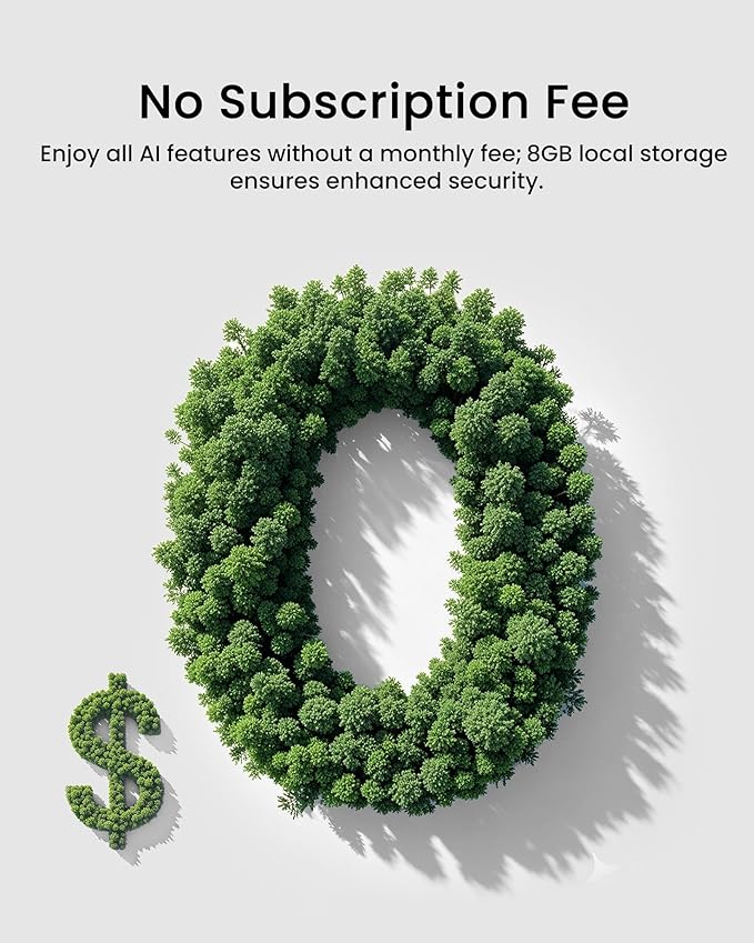 youkey S320 Magnetic Wire-Free Camera 2.5K QHD Security Camera with Dual Band WiFi 6, Built-in 8GB Storage, Color Night Vision, AI Human Pet Detection, IP65, No Monthly Fees