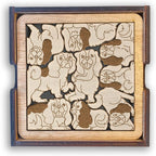 02 Cavalier King Charles Spaniel Dog Coaster - Cavalier Dog Puzzle Wooden Coaster Set - Interlocking Jigsaw Drink Mats with Laser-Cut Design for King Dog Lovers