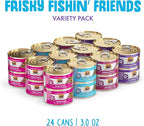Weruva Classic Cat Food, Variety Pack, Frisky Fishin' Friends Wet Cat Food, 3oz Cans (Pack of 24)