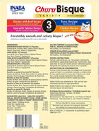 INABA Churu Bisque for Cats, Creamy Lickable Purée Side Dish with Vitamin E, 1.4 Ounces per Pouch, 12 Pouches, Tuna & Chicken Variety