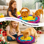 PETCARE Snuffle Mat for Dogs Adjustable Slow Feeder Bowl Interactive Enrichment Puzzle Toys for Small Medium Large Breed Dogs Cats Puppy Sniff Foraging Mats Mental Stimulation Treat Game, 19*19 inch