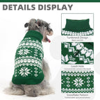 KOOLTAIL Cable Knit Dog Sweater Turtleneck, Cold Weather Pullover Classic Knitwear, Snowflake Pattern Thick Warm Winter Pet Clothes, Dog Christmas Sweater for Small Medium Large Dogs Cats, Green M