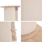 Cat Scratching Post, 23 Inches/58cm Large Cat Scratch Post for Adult Cats and Kittens, Nature Sisal,Wooden Base, Modern Cat Scratcher for Indoor Cats, Protect Your Furniture, Beige