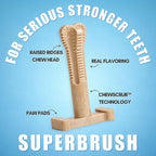 Bullibone SuperBrush: Dog Teeth Cleaning Brushing Toothbrush Stick - Long Lasting Nylon Apple Cinnamon Chew Toy for Oral Care and Dental Health