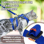 PUPTECK Cat Harness and Leash Set Escape Proof for Walking, Breathable Mash Vest Adjustable Harness for Cats Puppy Small Animals, Reflective at Night, Blue Small