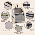Pawaboo Cat Carrier Backpack, Pet Carrier Backpack for Kitties Small Dogs Puppies, Breathable Cat Bag Carrier, Small Dog Travel Backpack Carrier for Kitten Puppy Bunny, up to 22lbs, Apricot