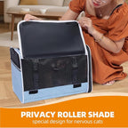 Top Loading Medium Cat Carrier with Privacy Curtain, Delta Approved TSA Pet Travel Crate Suitcase Luggage Sleeve, Soft-Sided Dog Kennel Bag 18x11x11 United Airline Approved Under Seat Blue