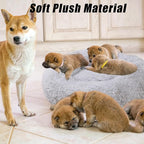 Calming Dog Bed, Dog Beds Fits up to 15 lbs Pets, Fluffy Donut Dog & Cat Bed Washable, Round Anti Anxiety Dog Bed, Small Dog Bed with Non-Slip Bottom (Light Grey, 20" x 20")