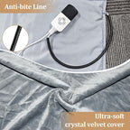 Pet Heating Pad, Indoor Waterproof Electric Heating Pad for Dogs Cats with 4 Timer and 9 Level Adjustable Temperature, Chew Resistant Cord, Detachable Cover -Large 27.5x17.7x0.5 (Grey)