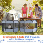 2-in-1 XLarge Cat Playpen, Detachable into 2 Separate Playpens with Additional 2 Doors, Portable Dog Playpen Cat Tent Enclosure for Kitten and Puppy Indoor Outdoor Use(L)