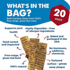 Best Bully Sticks Premium 6 Inch Beef Trachea - 20 Count (Pack of 1) - All-Natural, Grain-Free, Single-Ingredient, Supports Dental Health