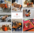 KYEESE Halloween Dog Sweater with Leash Hole Dogs Sweater Pumpkin Turtleneck Dog Knitwear Warm Pet Sweater,XS