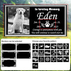 Pet Headstones for Dogs & Cats - Personalized Black Granite Dog Memorial Plaques for Outdoor Engraved Cat Grave Markers, Funerary Tombstone with Photo, Memorial Stones for Memory Garden (Animal)