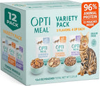 Optimeal Wet Cat Food Variety Pack - Grain Free Tender Morsels, High Protein Premium Nutrition Made with Natural European Ingredients in Savory Gravy, Adult Wet Cat Food Pouches 3oz Pouch (Pack of 12)