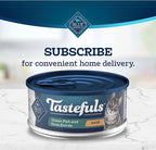 Blue Buffalo Tastefuls Wet Cat Food Paté, Made with Natural Ingredients, Ocean Fish and Tuna Entrée, 5.5-oz Cans (24 Count)