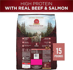 Purina ONE Natural High Protein Dry Dog Food Dry True Instinct with Real Beef and Salmon With Bone Broth and Added Vitamins, Minerals and Nutrients - 15 lb. Bag