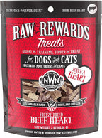 Northwest Naturals Raw Rewards Freeze-Dried Beef Heart Treats for Dogs and Cats - Bite Sized Pieces - Grain Free - 1 Ingredient - Healthy - Human Grade - All Natural - USA Made - 3 Oz