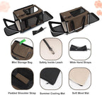 Pet Carrier for Large Cat Soft-Sided Animal Traveling Bag for Medium Cat up to 20lbs / Washable Small Dog Puppy 10 lbs Crate Case with Privacy Curtains for Home Outdoor Travel Mocha Brown