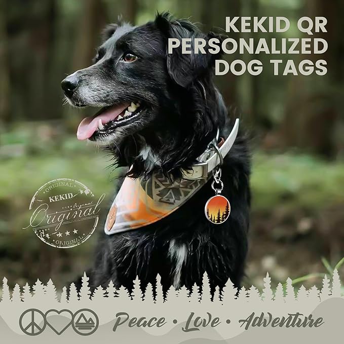 QR Dog Tags Personalized for Pets Custom Dog Tags Dog Name Tag QR Code Pet Tags Smart Pet ID Tags Free Online & Scan QR Receive Instant Pet Location Alert Email