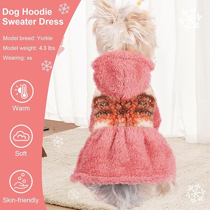 Dog Sweater Dog Hoodie Clothes for Small Dogs Boy Girl Pet Hoodies for Dogs Cold Weather Coats Fall Puppy Sweatshirt for Chihuahua Yorkie Cat Sweater Costumes