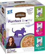 Rachael Ray Nutrish Purrfect Broths Wet Cat Food, Variety Pack, 1.4 Ounce Pouch (Pack of 24), Grain Free