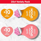 Delectables Lickable Spoon Handheld Wet Cat Treats Made with Real Salmon, Quick & Easy Creamy Puree, Mess Free, Grain-Free, No Added Fillers, No By-Products, No Added Preservatives, Variety Pack, 20ct