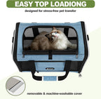 Cat Carrier 18 x 11 x 11 Top Loading Soft-Sided Pet Travel Bag Over 15lbs, Portable Small Dog Puppy Car Crate 10 lbs, Chihuahua Kennel Carry Case, Kitty Cloth Cage Medium Cat Under 25 Blue