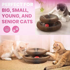 Fin & Jacky Magic Organ Cat Scratcher Board Toy, Upgraded Magnets & Durable High-Density Cardboard for Stability, Eco-Friendly, Kitty Kurlz Round Cat Scratcher, Interactive Indoor Playboard