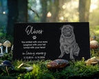 In Loving Memory Pet Memorial Stone w/ Engraved Image: Dog, Cat, Puppy, Kitten Grave Marker for Backyard, Garden Tribute, Cemetery Tombstone, Graveside Ornament, Burial Marker