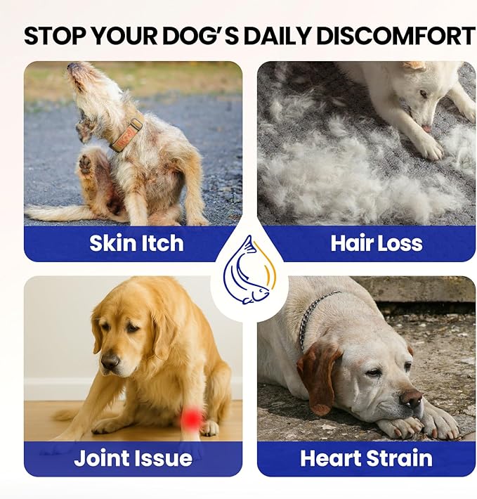 Wild Alaskan Salmon Oil for Dogs & Cats - Deep Sea Liquid Fish Oil Supplement, Maximum Omega 3 Fish Oil with Krill for Skin & Coat 16oz, Fast-Absorbing with Omega 3 6 9 Dog Fish Oil for Joints & Heart