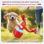 Interactive Dog Toys, [2025 Newly Upgraded] Interactive Dog Ball for Medium/Large Dogs, Automatic Moving Dogs Toy Wicked Ball for Boredom & Training, Play Music, USB Rechargeable(Red)