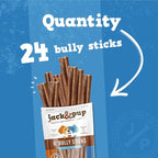 Jack&Pup 6-inch Thick Bully Sticks for Dogs (24 Pack) Single Ingredient, Thick Bully Sticks | Long Lasting Pizzle Sticks for Medium and Small Dogs