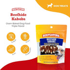 Beefeaters Beefhide Kabobs – Dog Treat. Triple Flavor with Real Chicken, Liver & Sweet Potato, Long-Lasting Chew, Supports Dental Health, Ideal for Training
