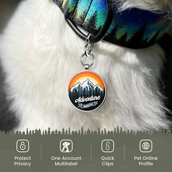 QR Dog Tags Personalized for Pets Custom Dog Tags Dog Name Tag QR Code Pet Tags Smart Pet ID Tags Free Online & Scan QR Receive Instant Pet Location Alert Email
