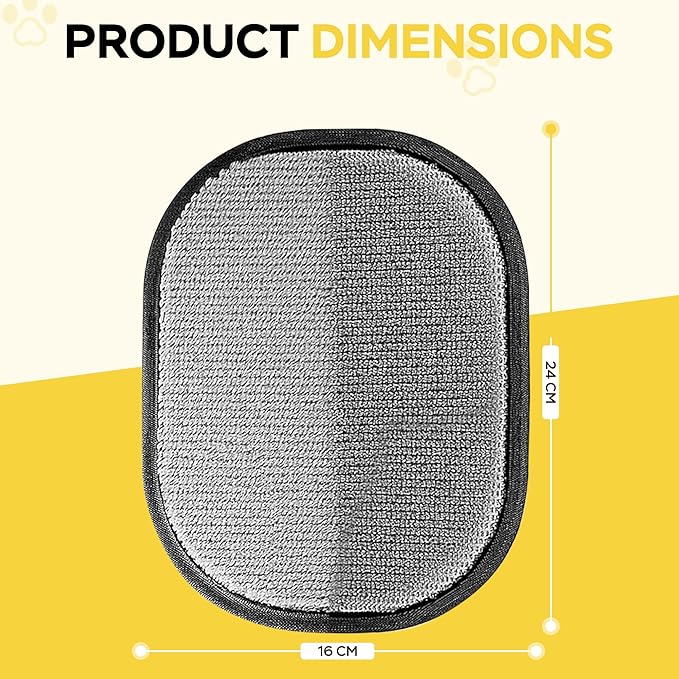 Pet Hair Removal Grooming Gloves for Cats & Dogs - 2 pcs Double-Sided Deshedding Mitts for Long & Short Hair, Reusable Bathing & Massage Gloves for Pet Remover and Coat Care, Carpet, Car Seat.