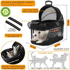 PAWZIDEA Dog Stroller 4 in 1, Pet Stroller for Cats with Detachable Carrier for Small/Medium Dogs/Cats, Seatbelt Car Seat Combo, Cozy House, Foldable & Lightweight Jogger Strollers, Storage Basket