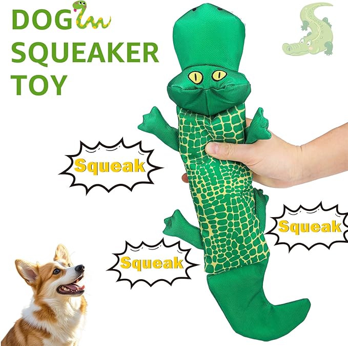 SCENEREAL Dog Water Toy for Medium Small Dogs- 2 Pack Floating Dog Toys Squeaky Toys for Pool Fetch, Crocodile & Snake Shape Durable Pet Chew Toy Summer Outdoor Interactive Play