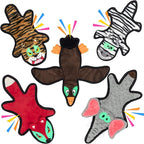 No Stuffing Dog Squeaky Toys, Glowing Eyes Crinkle Plush Puppy Toys for Teething Chewing, 5pcs Flat Tough Dog Toys Set for Large Medium Small Dogs to Keep Them Busy