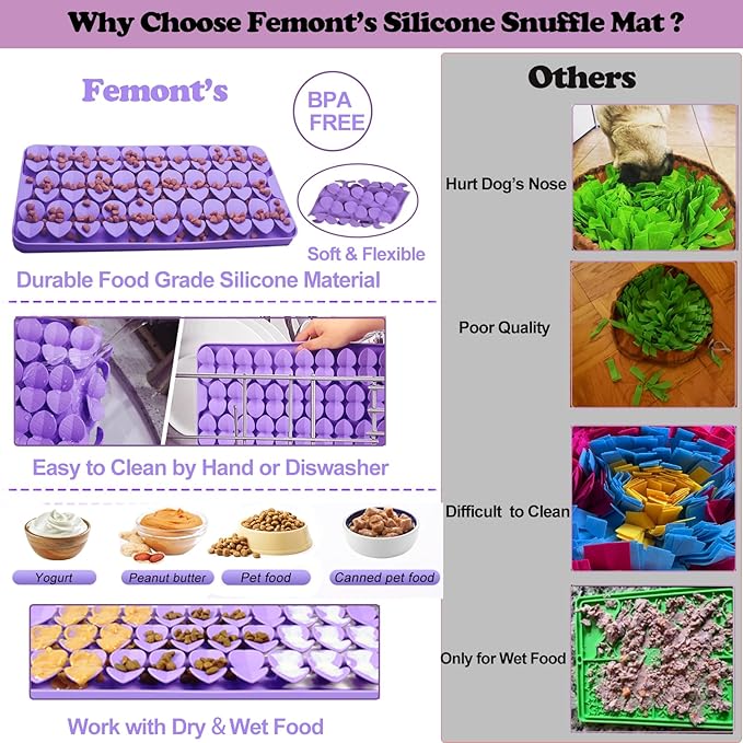 Snuffle Mat for Medium Dogs,Silicone Slow Feeder Lick Mat for Dogs Slow Eating,Encourages Natural Foraging Skill,Interactive Feed Game Toy Lick Mat Bowl for All Breed Dog